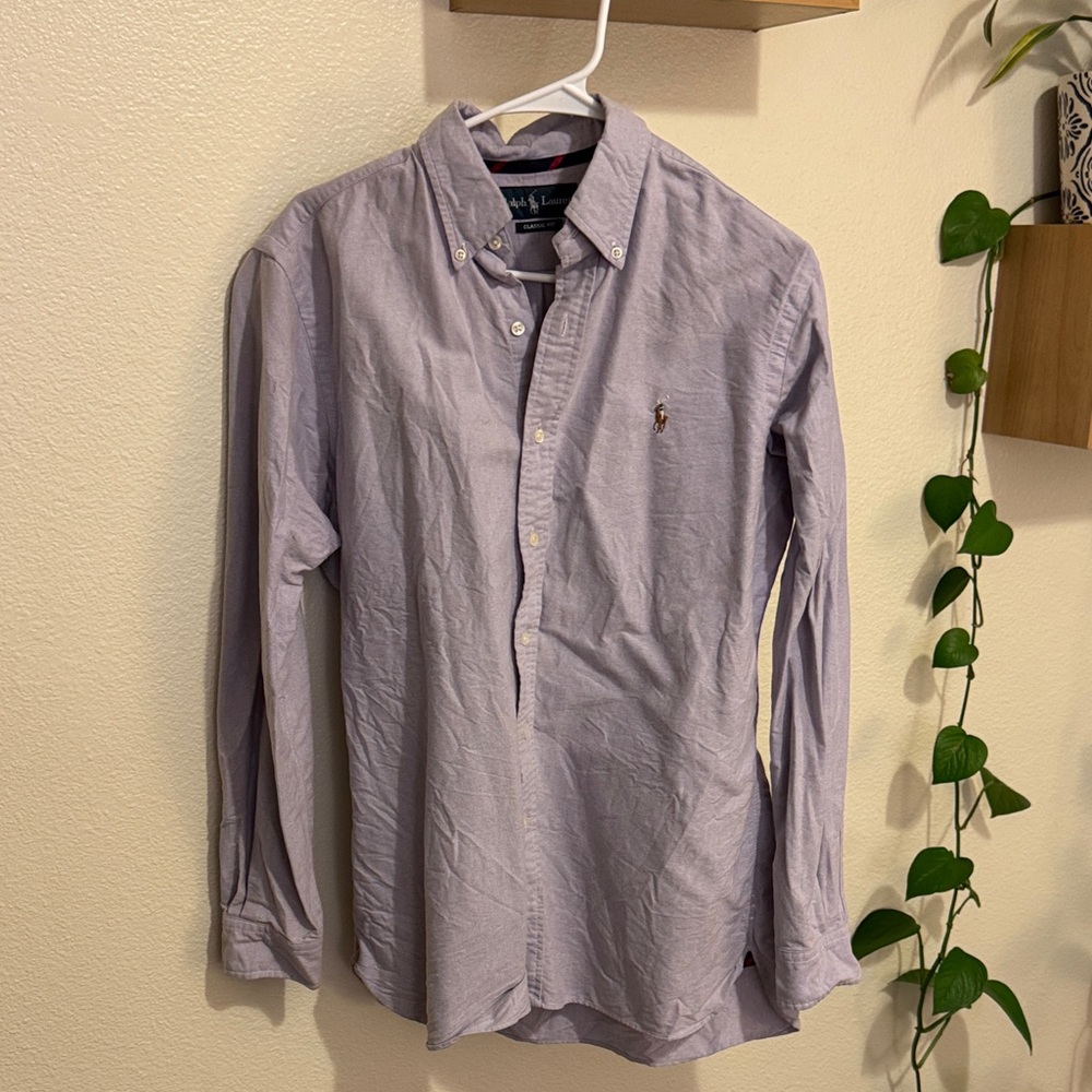 Ralph Lauren Lavender Casual Button-Down Shirt